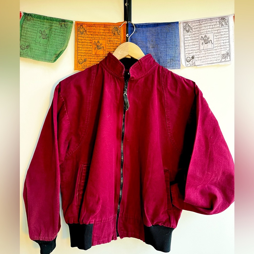 Vintage Red Canvas Bomber